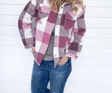 Load image into Gallery viewer, Raspberry Plaid Shacket