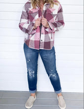 Load image into Gallery viewer, Raspberry Plaid Shacket