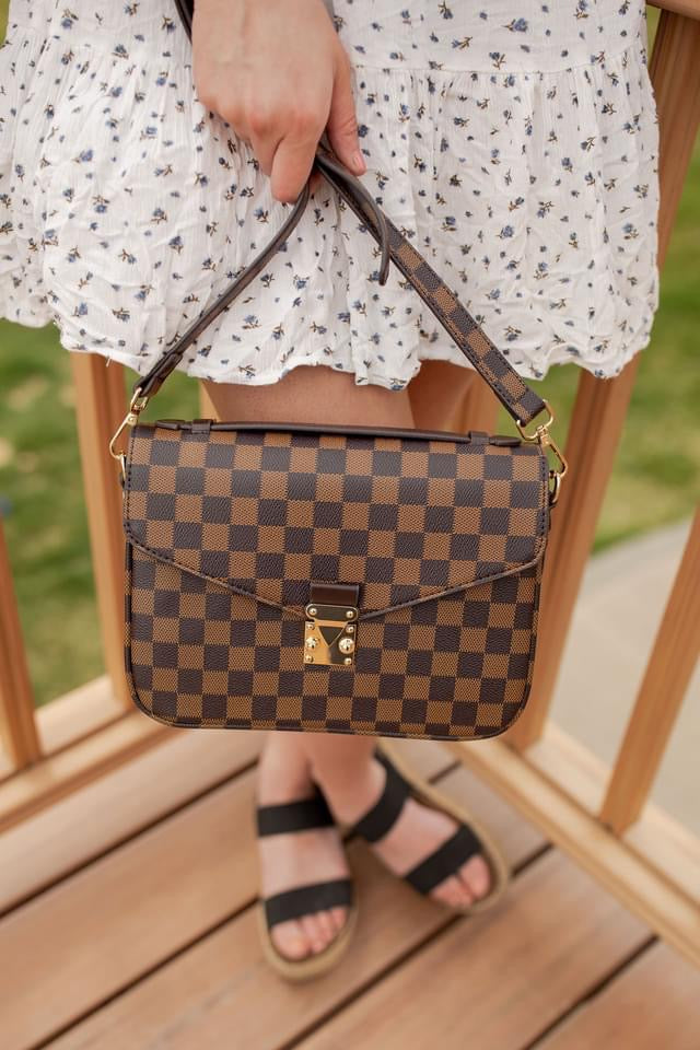 Brown Check Crossbody