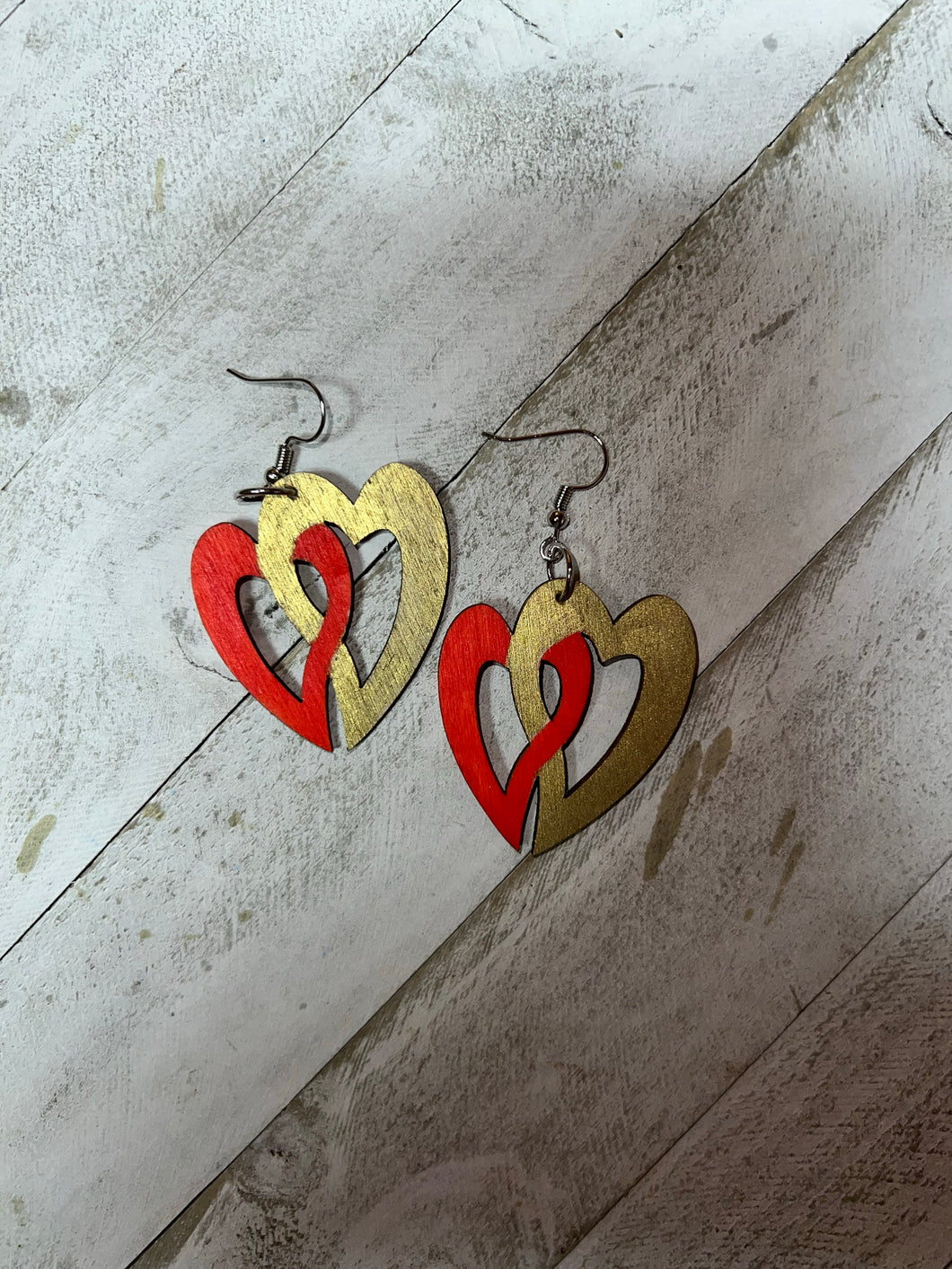 Red & Gold Double Hearts