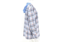 Load image into Gallery viewer, BLUE HOODED PLAID SHACKET
