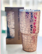 Load image into Gallery viewer, Rose Gold • Leopard Tumbler
